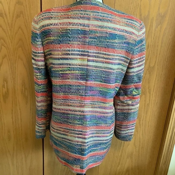 Missoni Linen Striped Colorful Jacket Sz-10 - Picture 5 of 7